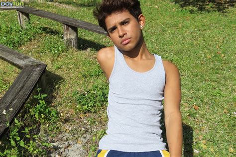 Young teenage boy jerking off .